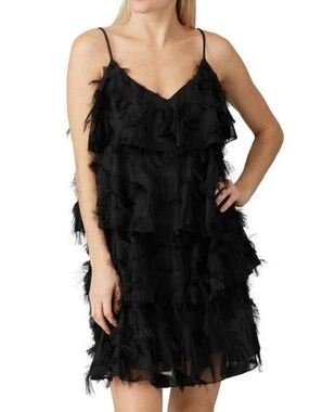 WAVERLY GREY Ruffle Shift Dress S